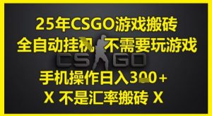 25年CSGO游戏搬砖，全自动运行，不需要玩游戏，手机操作日入3张(不是汇率搬砖)【揭秘】-壹浩聊项目