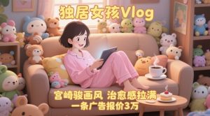 单个账号涨粉71W!用AI制作独居女孩Vlog,宫崎骏画风,治愈感拉满,一条广告报价3W-壹浩聊项目