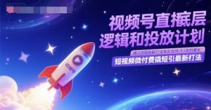视频号直播底层逻辑和投放计划，短视频微付费撬短引最新打法-壹浩聊项目