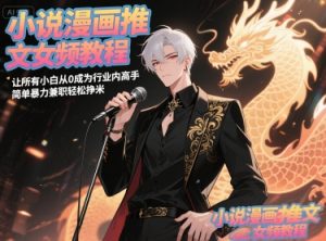 小说漫画推文女频教程，让所有小白从0成为行业内高手，简单暴力兼职轻松挣米-壹浩聊项目