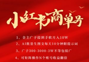 小红书商单号,AI轻松制作PLOG图文,商单接到手软3张-3k一条,每天轻松十分钟,矩阵n个账号,月入几个W-壹浩聊项目