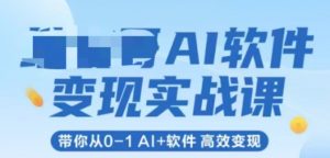 AI软件变现实战课,带你从0-1 Al+软件 高效变现-壹浩聊项目