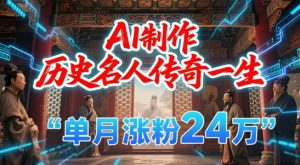 暴力起号!用AI制作历史名人传奇一生,单月涨粉24W,涨粉+变现赛道黑马来了-壹浩聊项目