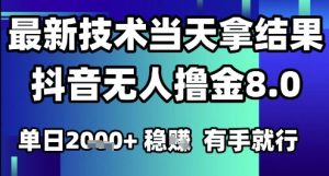 2025六月最新抖音无人撸金8.0.最新技术当天拿结果，单日1k+ 有手就行【揭秘】-壹浩聊项目