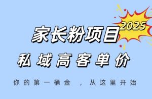 家长粉项目，一个可以长期变现暴利项目，私域高客单价，轻松完成你的人生第一桶金-壹浩聊项目