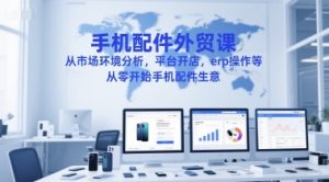 手机配件外贸课，从市场环境分析，平台开店，erp操作等，从零开始手机配件生意-壹浩聊项目