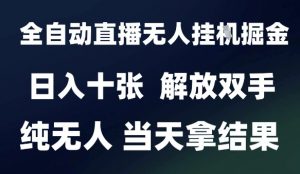 2025最新全自动直播无人挂G掘金，日入十张，解放双手纯无人，当天拿结果【揭秘】-壹浩聊项目