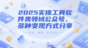 2025实操工具软件类领域公众号,多种变现方式分享-壹浩聊项目