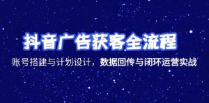 抖音广告获客全流程，账号搭建与计划设计，数据回传与闭环运营实战-壹浩聊项目