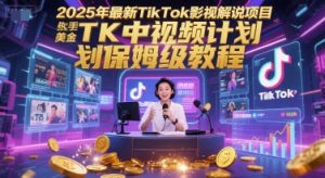 2025年最新TikTok影视解说项目,新手也能挣美金,TK中视频计划保姆级教程-壹浩聊项目