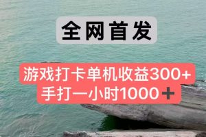 全网首发游戏打卡手打一小时1000+ 单机收益300+ 不是市面上的战神和a，全网独家脚本-壹浩聊项目