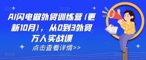 AI闪电做外贸训练营(更新25年6月),从0到3外贸万人实战课-壹浩聊项目