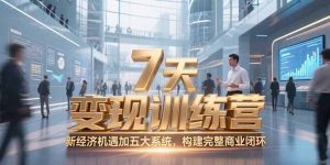 7天咨询师变现训练营，新经济机遇加五大系统，构建完整商业闭环-壹浩聊项目