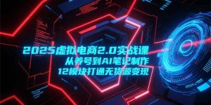 2025虚拟电商2.0实战课，从养号到AI笔记制作，12模块打通无货源变现-壹浩聊项目