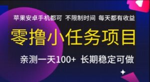 零撸小任务项目,苹果安卓手机都可以做,不限制时间,每天都有收益【揭秘】-壹浩聊项目