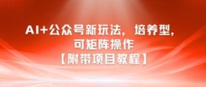 AI+公众号新玩法之培养型，可矩阵操作【附带项目教程】-壹浩聊项目