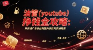 油管(youtube)挣钱全攻略:从开通广告收益到国内收款的实操指南-壹浩聊项目