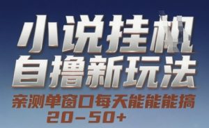 小说自撸新玩法 — 亲测单窗口每天能搞 20-50+,支持矩阵化批量操作【揭秘】-壹浩聊项目