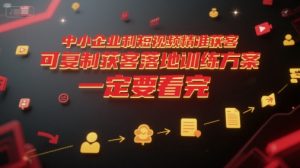 中小企业利用短视频精准获客,可复制获客落地训练方案,做好短视频,一定要看完-壹浩聊项目