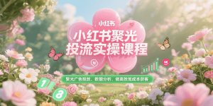 小红书聚光投流实操课程，聚光广告投放、数据分析、做高效低成本获客-壹浩聊项目