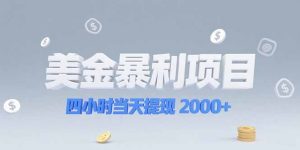 美金暴利项目,四小时当天提现 2000+机会留给会选赛道的人-壹浩聊项目