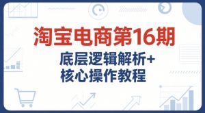 淘宝电商第16期,底层逻辑解析+核心操作教程,运营、推广提升能力的必学课程+配套资料-壹浩聊项目