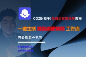 COZE(扣子)保姆式实操拆解教程，一键生成爆款减肥视频工作流，批量产出高质量视频-壹浩聊项目