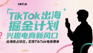 TikTok出海掘金计划,兴趣电商新风口,出海抢占坑位,实现TikTok电商爆单-壹浩聊项目
