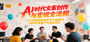 AI时代文案创作与变现全流程,从工具使用者进阶为AI指挥官,实现文案量产与商业变现-壹浩聊项目