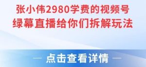 张小伟2980付费额视频号绿幕直播给你们拆解玩法-壹浩聊项目