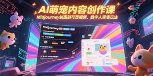 AI萌宠内容创作课,Midjourney制图到可灵视频,数字人带货玩法-壹浩聊项目