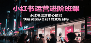 小红书运营进阶班课,小红书运营核心技能,快速实现从0到1的变现目标-壹浩聊项目