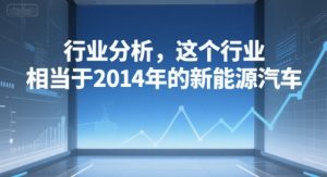付费文章：行业分析，这个行业，相当于2014年的新能源汽车-壹浩聊项目