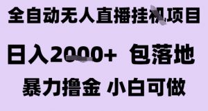最新全自动抖音无人直播挂G项目，日入2k+ 包落地暴力撸金，小白可做【揭秘】-壹浩聊项目