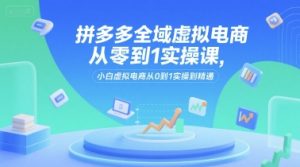 拼多多全域虚拟电商从零到1实操课,小白虚拟电商从0到1实操到精通-壹浩聊项目