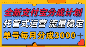 全新支付宝分成代运营,独家技术,收益稳定,单号月入3000+-壹浩聊项目