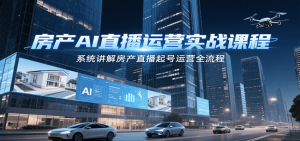 房产AI直播运营实战课程,系统讲解房产直播起号运营全流程-壹浩聊项目