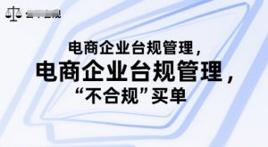 电商企业台规管理，别让你的公司为“不合规”买单-壹浩聊项目