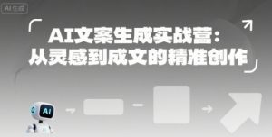 AI文案生成实战营：从灵感到成文的精准创作-壹浩聊项目