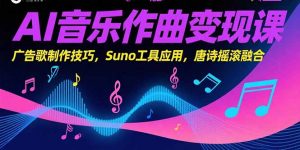 AI音乐作曲变现课,广告歌制作技巧,Suno工具应用,唐诗摇滚融合-壹浩聊项目