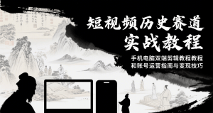 短视频历史赛道实战教程,手机电脑双端剪辑教程和账号运营指南与变现技巧-壹浩聊项目