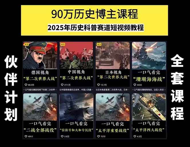 图片[1]-短视频历史赛道实战教程，手机电脑双端剪辑教程和账号运营指南与变现技巧-壹浩聊项目