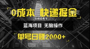 0成本快递掘金玩法，日入1k+，小白30分钟上手，收益嘎嘎猛【揭秘】-壹浩聊项目
