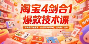 淘宝4剑合1爆款技术课73期：阶梯提价破量法，内外销双改策略 全站推广拉升-壹浩聊项目