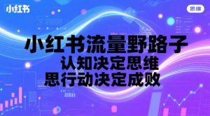 小红书流量野路子,认知决定思维,思维决定行动,行动决定成败-壹浩聊项目