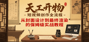天工开物短视频创作全流程,从封面设计到最终渲染的保姆级实战教程-壹浩聊项目