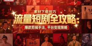 流量短剧全攻略:素材下载技巧,爆款剪辑手法,平台变现策略-壹浩聊项目