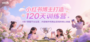 小红书博主打造120天训练营,0到1掌握平台运营、内容制作和商业变现-壹浩聊项目