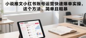 小说推文小红书账号运营快速爆单实操，这个方法，简单且粗暴-壹浩聊项目
