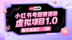 小红书考题赛道虚拟项目1.0,项目操作简单,每天收益2-3张-壹浩聊项目